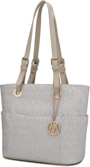 MKF Collection Tote Bag for Women, Signature Vegan Leather Pocketbook Shoulder bag Top-Handle Purse Tote Handbag