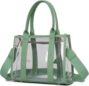 MKF Collection Women Tote Bag, Clear bag Shoulder Bag Summer Jelly Bag PVC Crossbody Bag Handbag Purse by Mia K