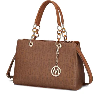MKF Crossbody Satchel Tote Handbag for Women, Shoulder Bag Strap – PU Leather Pocketbook – Top Handle Woman Purse