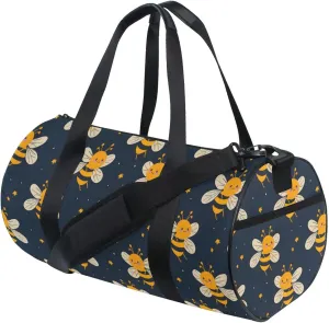 MNSRUU Sports Duffel Bags, Honey Bee Athletic Gym Bag Overnight Workout Travel Tote Luggage for Men Women Yoga