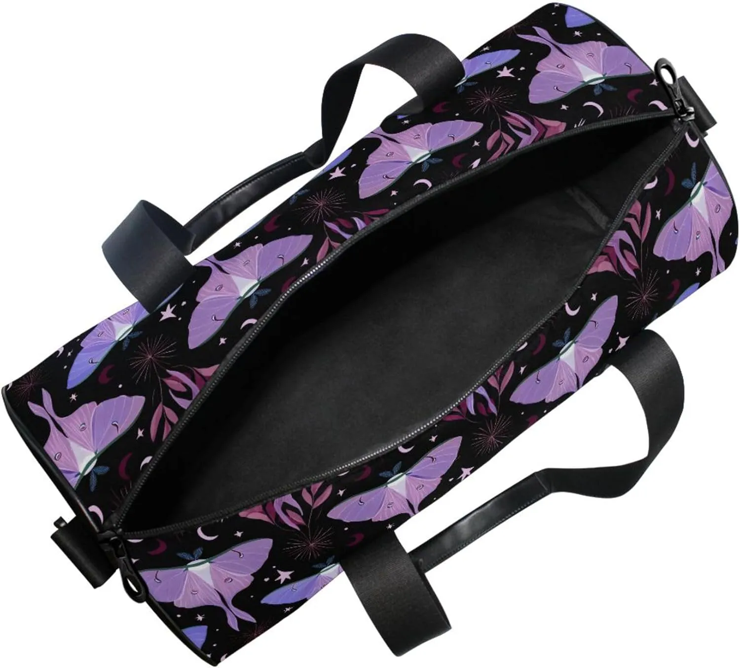 MNSRUU Sports Duffel Bags, Purple Moth Athletic Gym Bag Overnight Workout Travel Tote Luggage for Men Women Yoga