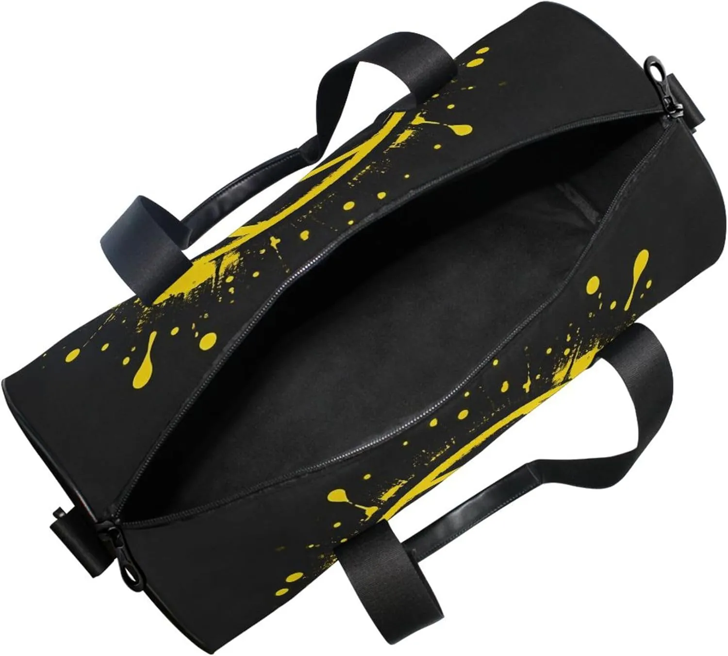 MNSRUU Sports Duffel Bags, Yellow Basketball Splash Athletic Gym Bag Overnight Workout Travel Tote Luggage for Men Women Yoga
