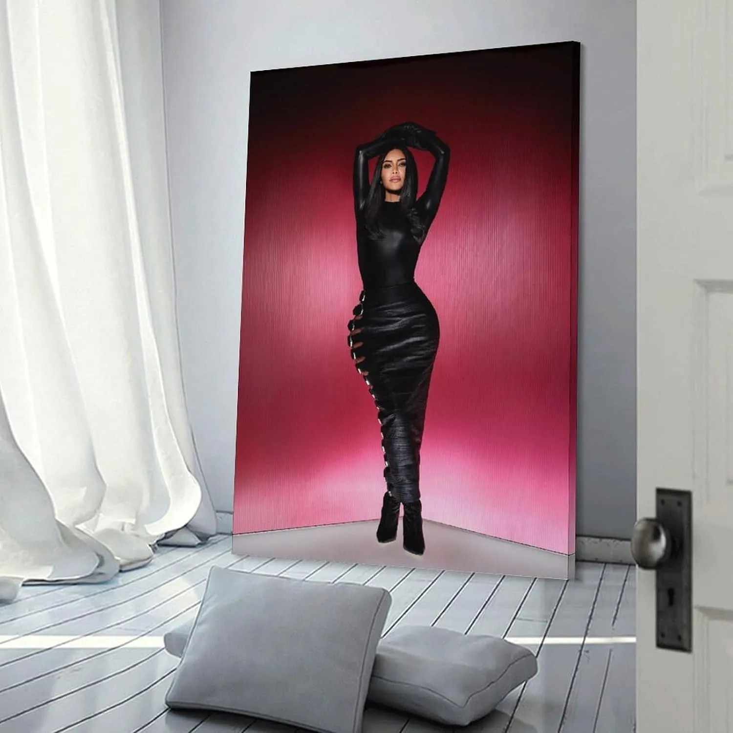 Model Kim Kardashian Sexy Poster (53) Canvas Art Poster And Wall Art Picture Print Modern Family Bedroom Decor Posters 16x24inch(40x60cm)