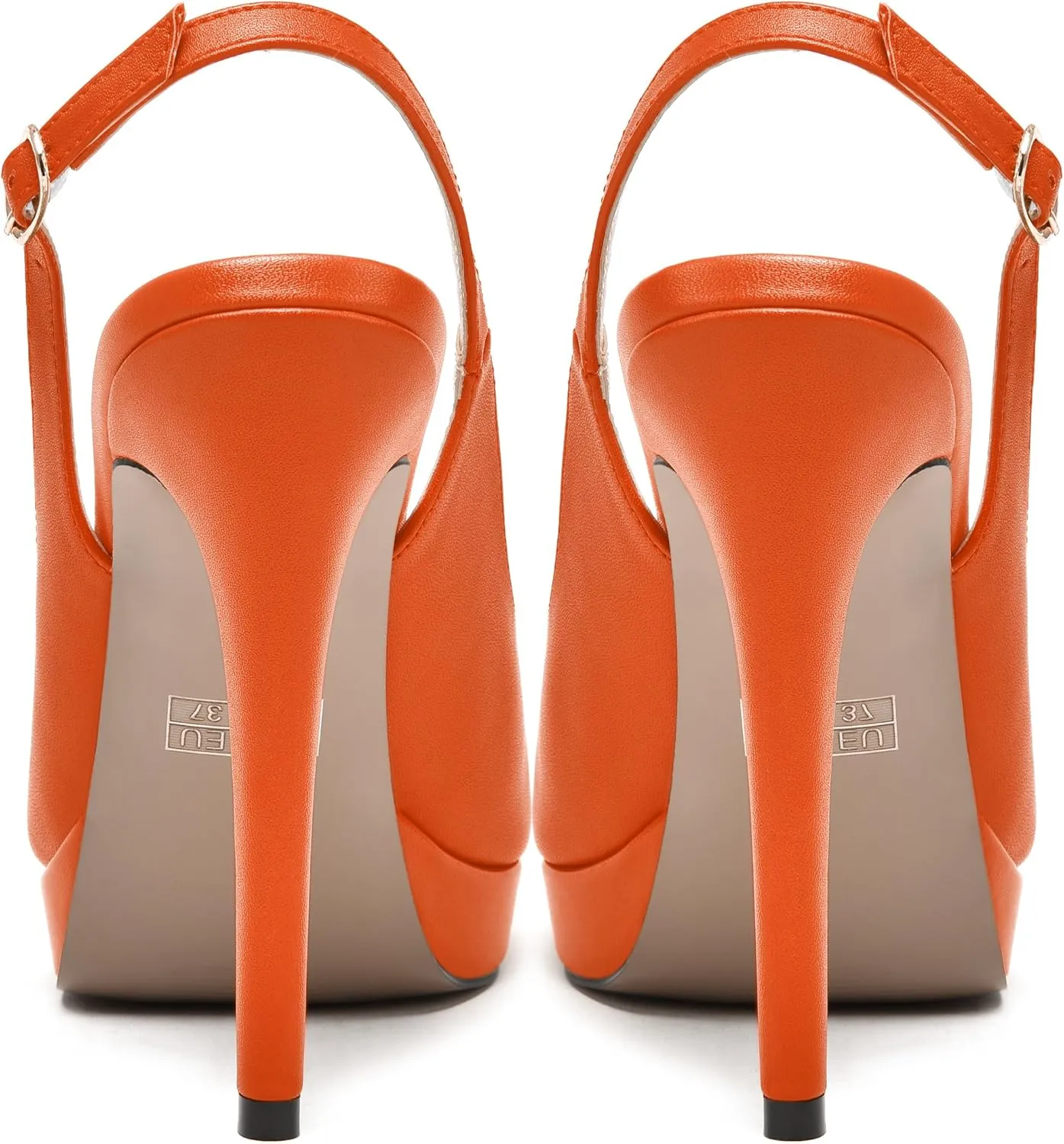 MODENCOCO Womens Matte Slingback Stylish Peep Toe Buckle Sexy Night Club Stiletto High Heel Pumps Shoes 5 Inch