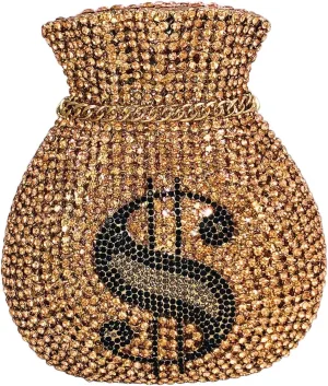 Money Crystal Clutch Bag Women Dollars Evening Handbags Bridal Party Rhinestone Clutch Purse Cocktail Bag,Mini
