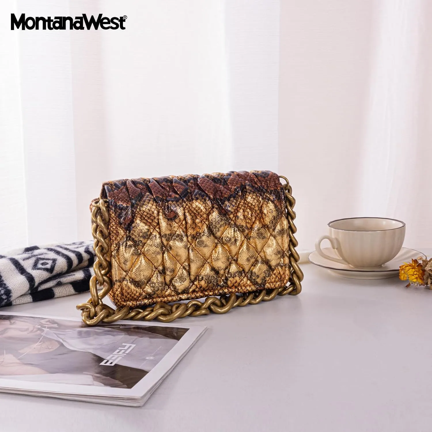 Montana West Quilted Handbags for Women Crossbody Bags Trendy Small Purses and Top Handle Handbags