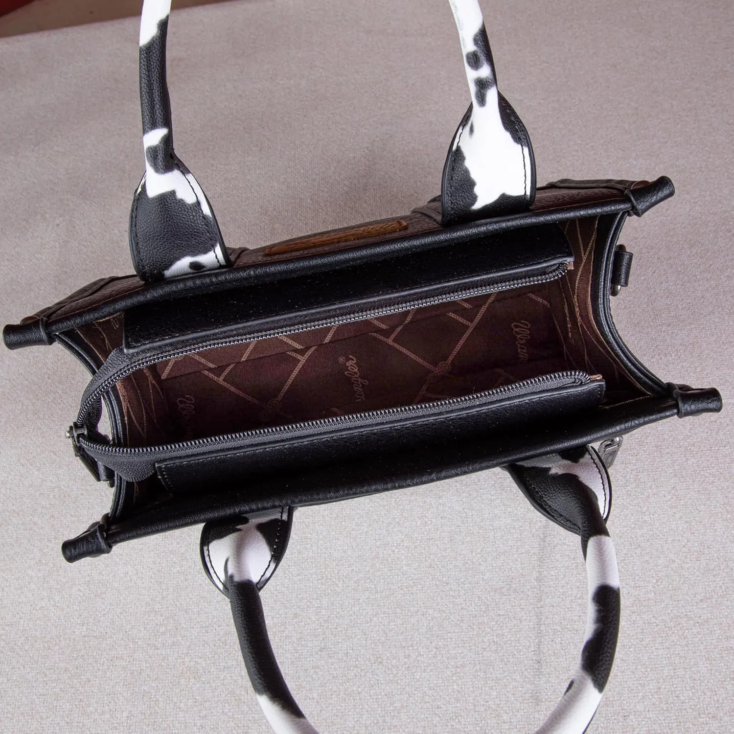 Montana West × Wrangler Tote Bag for Women Western Cow Print Purse Designer Top Handle Handbags