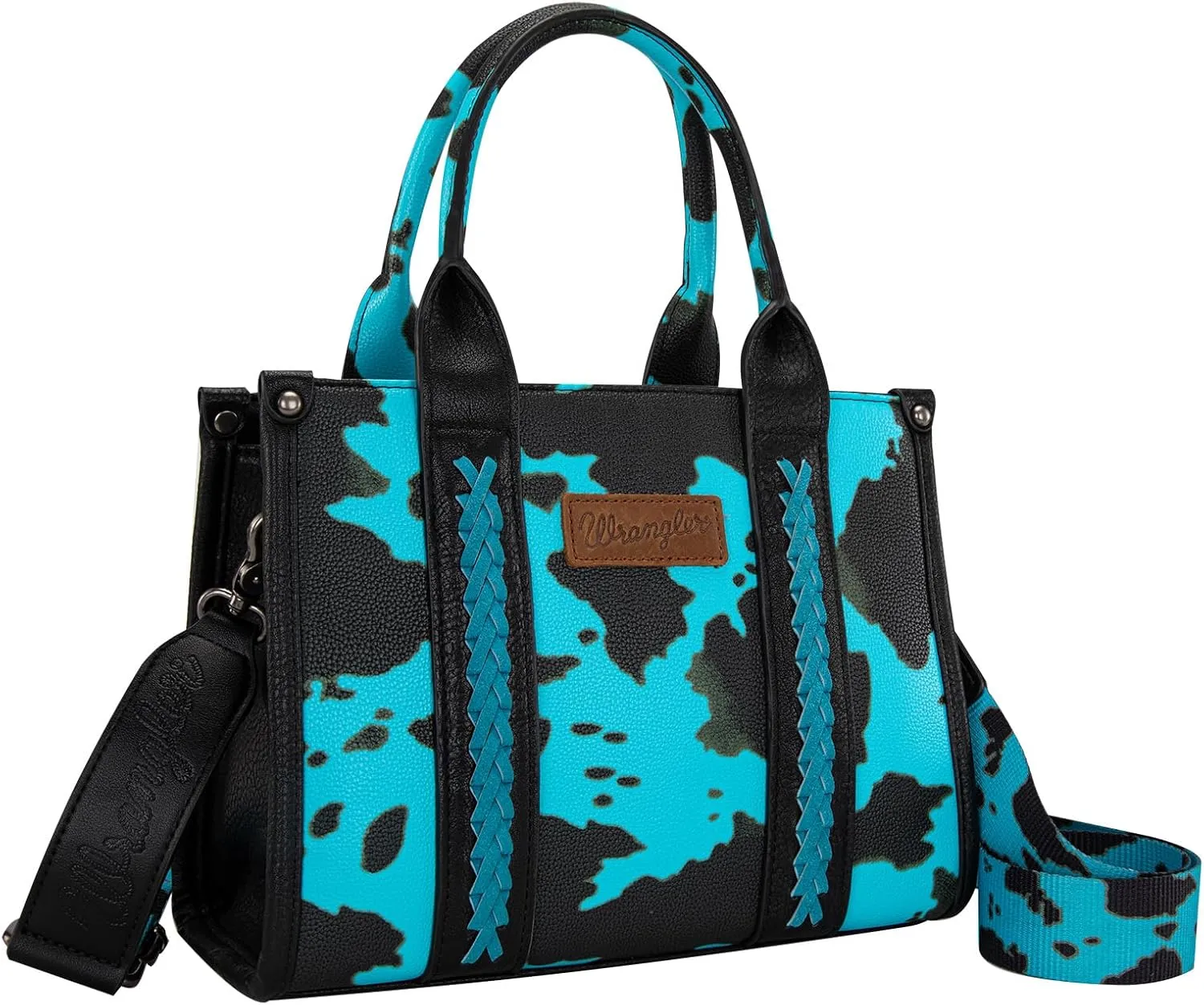 Montana West × Wrangler Tote Bag for Women Western Cow Print Purse Designer Top Handle Handbags