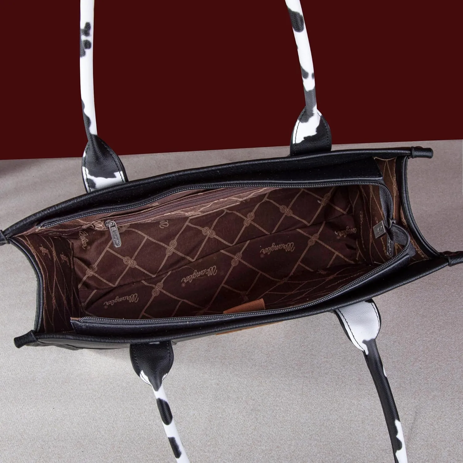 Montana West × Wrangler Tote Bag for Women Western Cow Print Purse Designer Top Handle Handbags