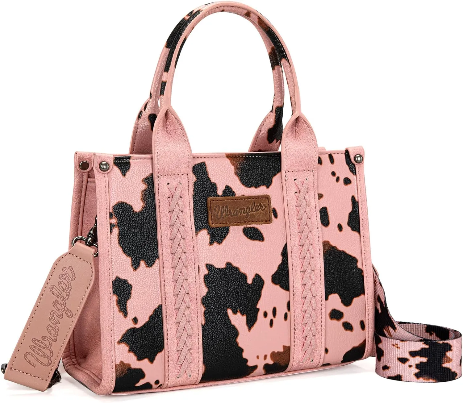Montana West × Wrangler Tote Bag for Women Western Cow Print Purse Designer Top Handle Handbags