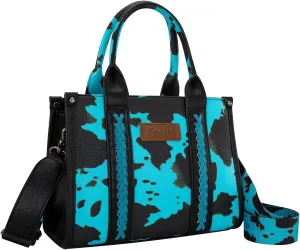 Montana West × Wrangler Tote Bag for Women Western Cow Print Purse Designer Top Handle Handbags