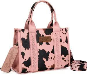 Montana West × Wrangler Tote Bag for Women Western Cow Print Purse Designer Top Handle Handbags