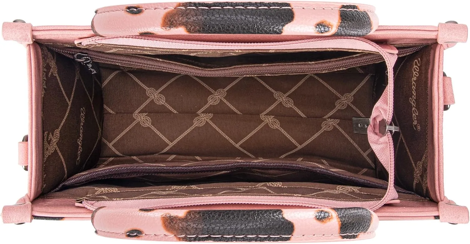 Montana West × Wrangler Tote Bag for Women Western Cow Print Purse Designer Top Handle Handbags