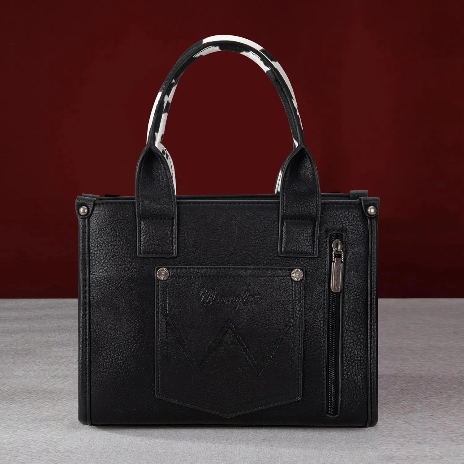 Montana West × Wrangler Tote Bag for Women Western Cow Print Purse Designer Top Handle Handbags