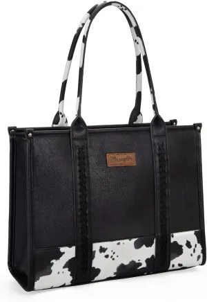 Montana West × Wrangler Tote Bag for Women Western Cow Print Purse Designer Top Handle Handbags