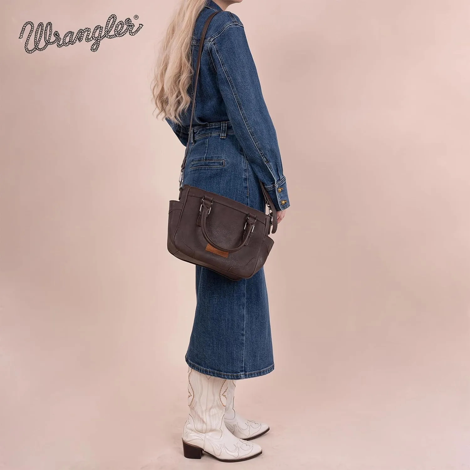 Montana West Wrangler Tote Bags for Women Medium Crossbody Purses Designer Top Handle Handbags
