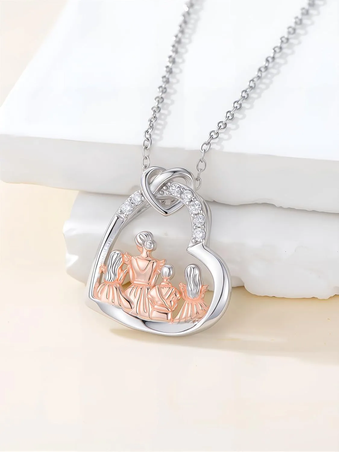 Mother Daughter Necklace Sterling Silver Daughter Necklace Heart Birthday Pendant from Mom I Love You Forever Mothers Day Jewelry Gifts for Mama Mother Grandma Wife