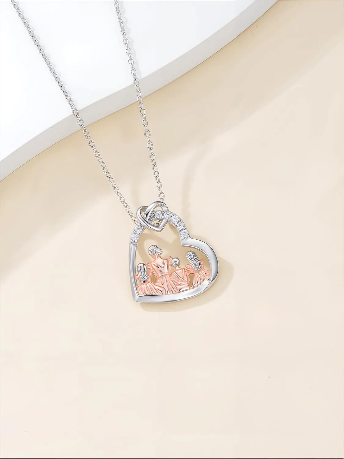 Mother Daughter Necklace Sterling Silver Daughter Necklace Heart Birthday Pendant from Mom I Love You Forever Mothers Day Jewelry Gifts for Mama Mother Grandma Wife