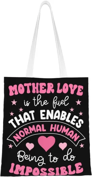 Mother Of A Princess Mother's Day Canvas Tote Bag for Women Reusable Grocery Shoulder Bags Shopping Handbags