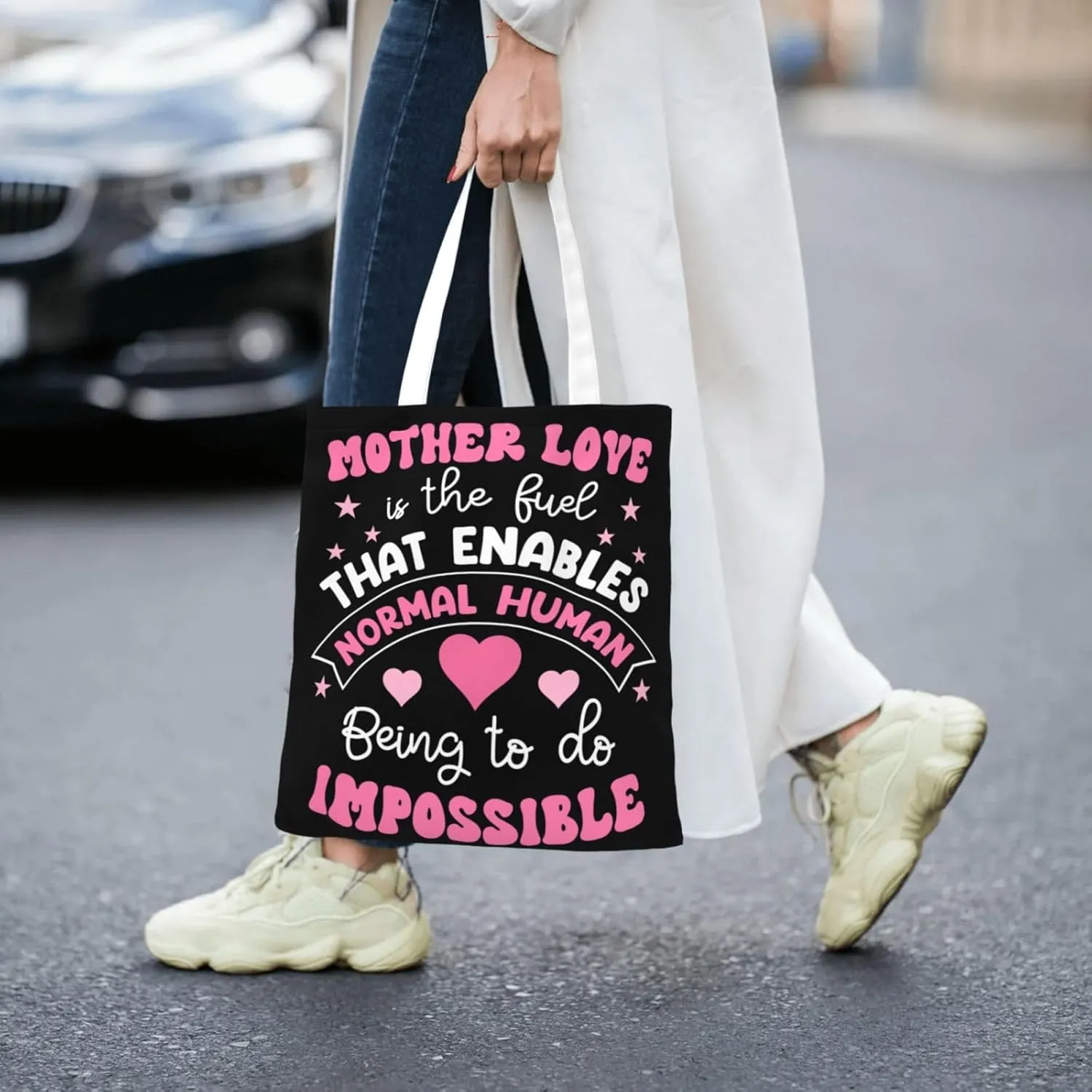 Mother Of A Princess Mother's Day Canvas Tote Bag for Women Reusable Grocery Shoulder Bags Shopping Handbags