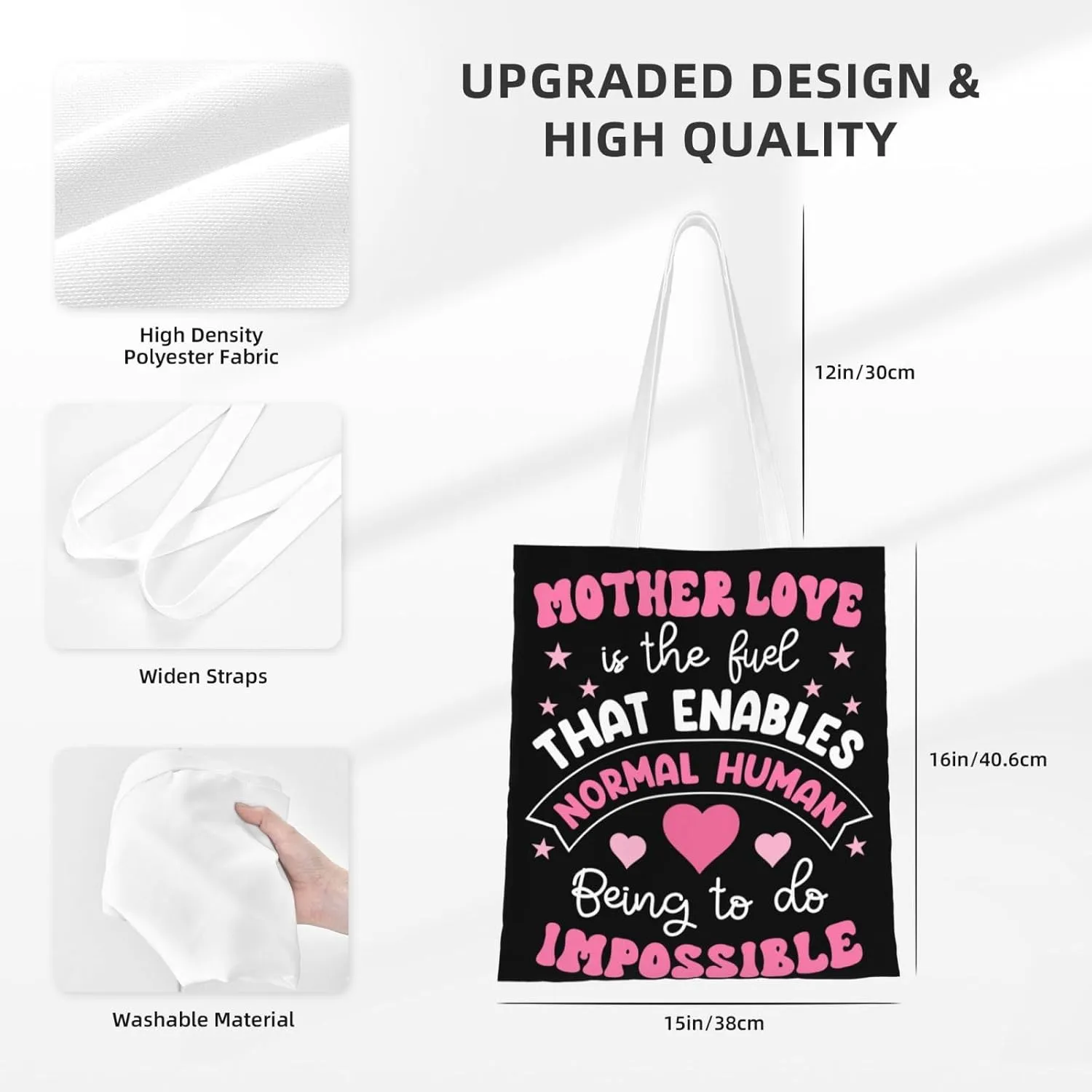Mother Of A Princess Mother's Day Canvas Tote Bag for Women Reusable Grocery Shoulder Bags Shopping Handbags