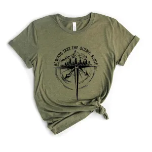 Mountain Compass Women's Nature Camping Mountain Hiking Lovers Shirt Adventure Wild Outdoor Graphic Tees Tops
