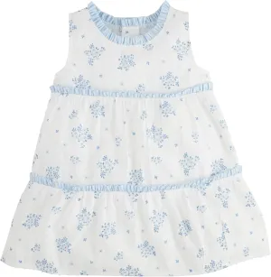 Mud Pie Baby Girls Children's Blue Floral Tiered Dress