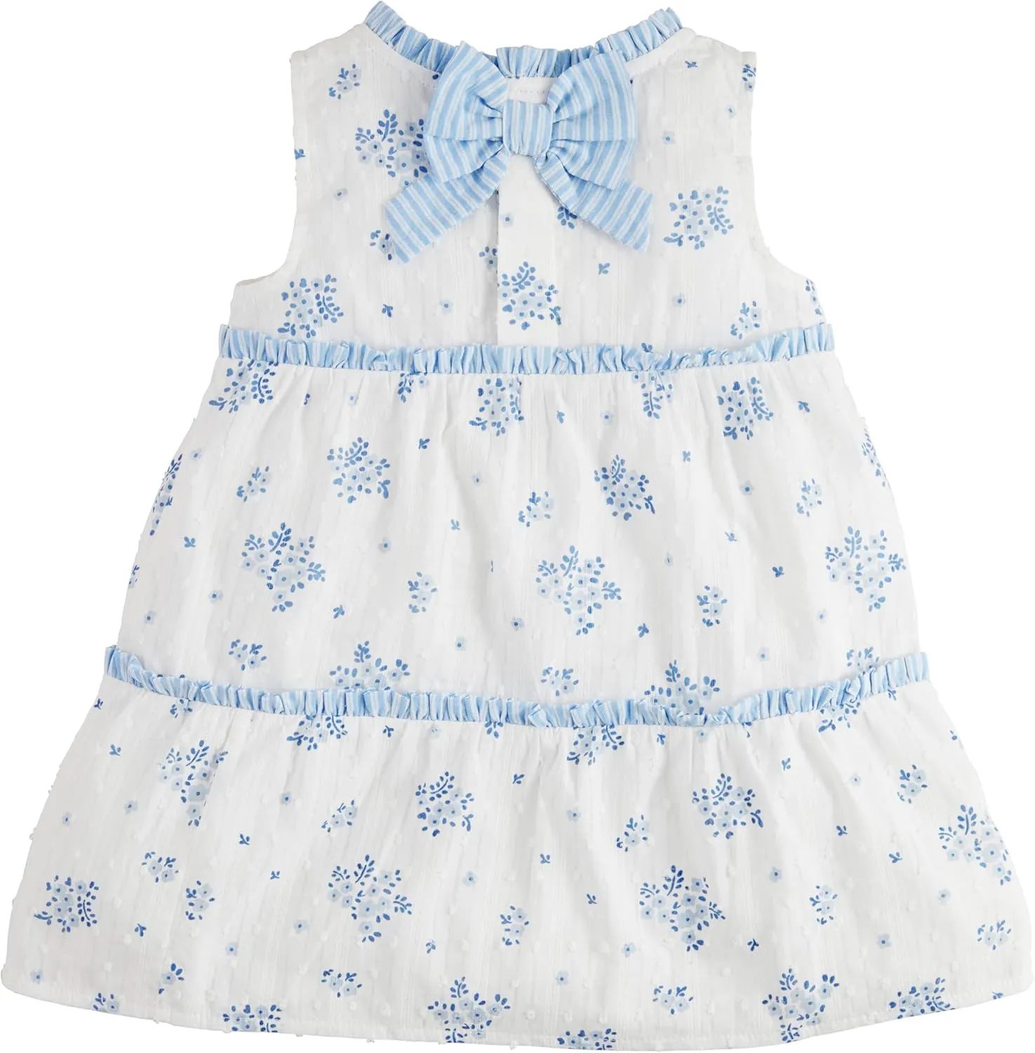 Mud Pie Baby Girls Children's Blue Floral Tiered Dress