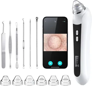 Multi-Functional Blackhead Suction Device - Gentle & Effective Skin Care, 6 Suction Heads & 3 Modes for Deep Pore Cleaning(Black)