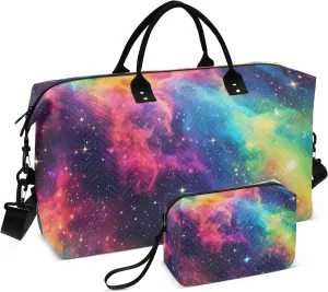 Multicolored Galaxy Cloud Womens Duffle Bag Womens Tote Bags for Travel Sport Duffle Bag Weekender Bag Hospital Bag Essentials for Labor and Delivery
