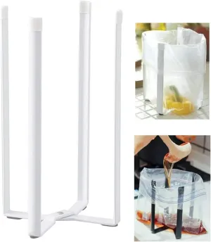Multifunctional Kitchen Stand Holder for Plastic Bags, Bottles and Cups, Drying Racks Shelf Trash Bag Garbage Bag Holder for Home Kitchen Tower (White)