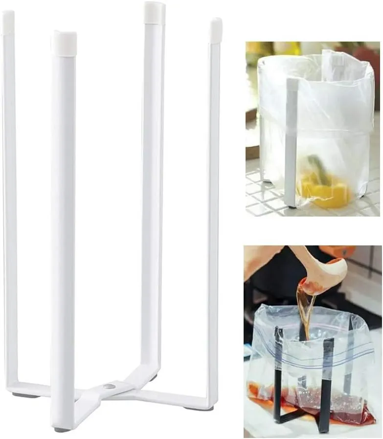 Multifunctional Kitchen Stand Holder for Plastic Bags, Bottles and Cups, Drying Racks Shelf Trash Bag Garbage Bag Holder for Home Kitchen Tower (White)