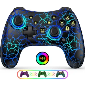 Multifunctional Wireless Switch Controller for Nintendo Switch/Lite/OLED–Switch Controllers Compatible with Android, IOS, Windows PC, Switch Pro Controller Features LED,Motion,Vibration,Turbo,Wake Up