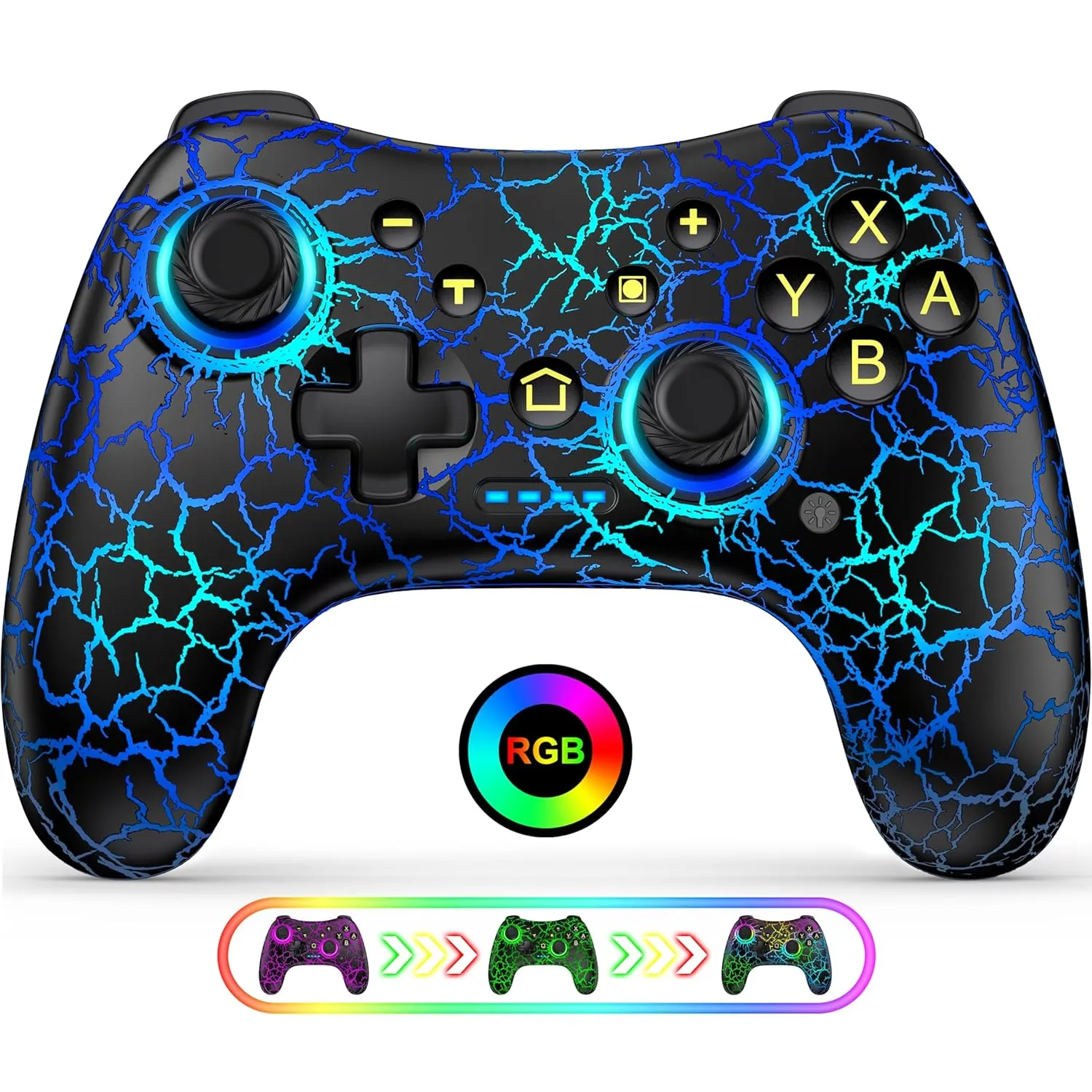 Multifunctional Wireless Switch Controller for Nintendo Switch/Lite/OLED–Switch Controllers Compatible with Android, IOS, Windows PC, Switch Pro Controller Features LED,Motion,Vibration,Turbo,Wake Up