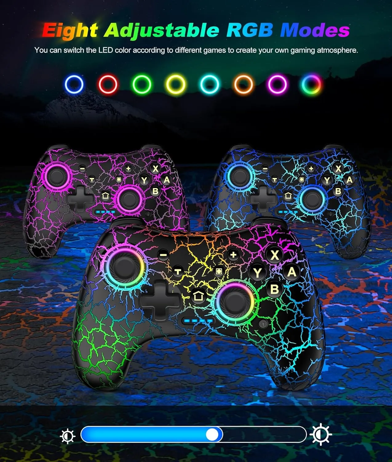 Multifunctional Wireless Switch Controller for Nintendo Switch/Lite/OLED–Switch Controllers Compatible with Android, IOS, Windows PC, Switch Pro Controller Features LED,Motion,Vibration,Turbo,Wake Up