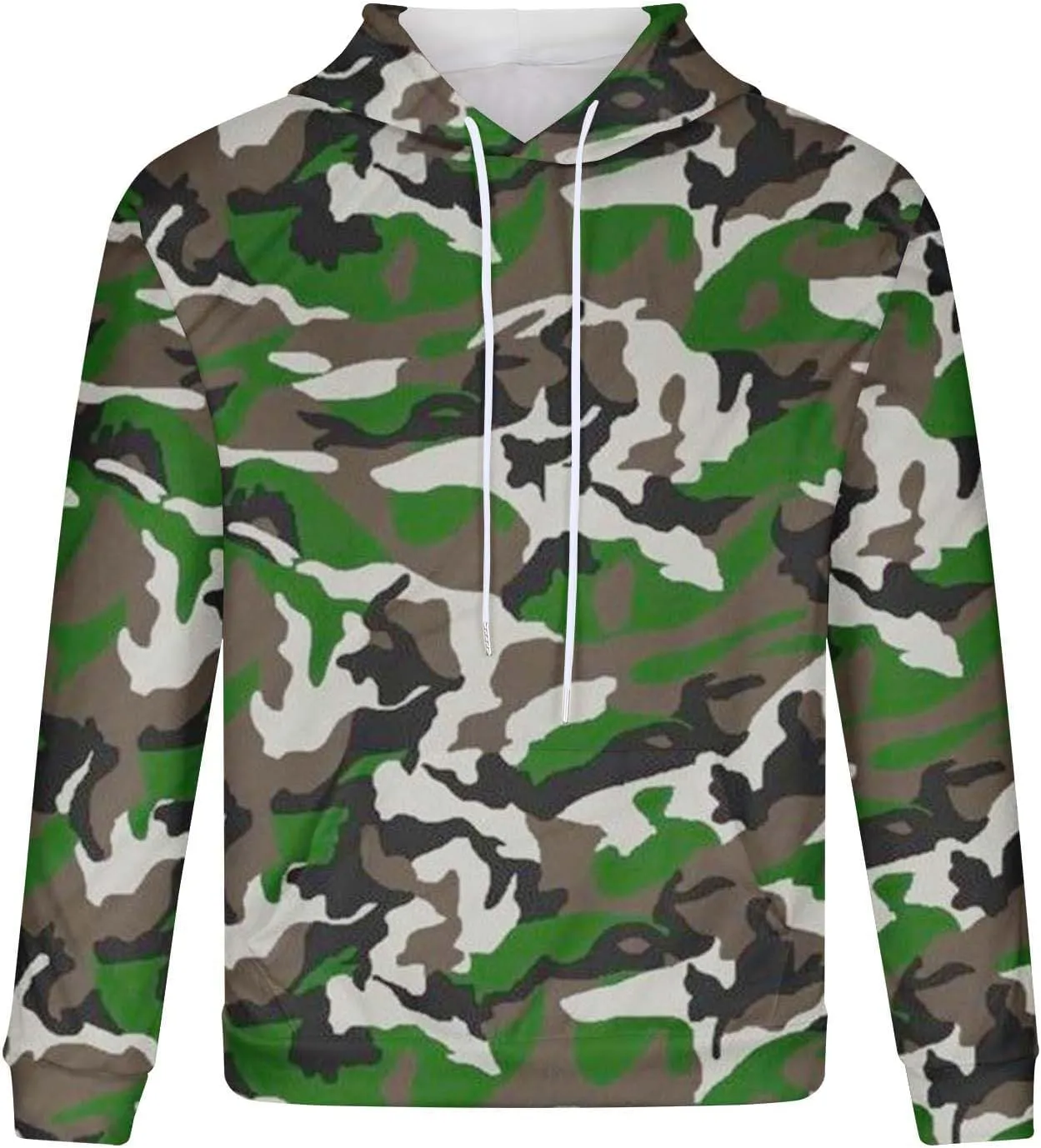 Muscularfit Camo Sweatshirt Hoodie for Men 2023 Fall Fashion Drawstring Casual Loose Long Sleeve Pullover Camouflage Shirts
