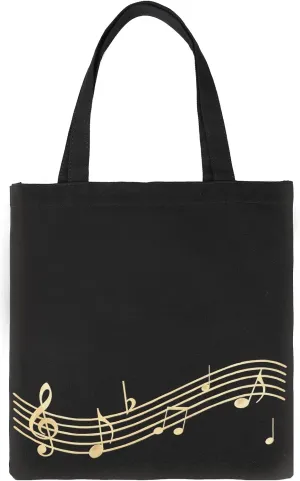 Music Notes Tote Bag, Canvas Handbag for Class, Reusable Shopping Bags, Music Gifts for Women