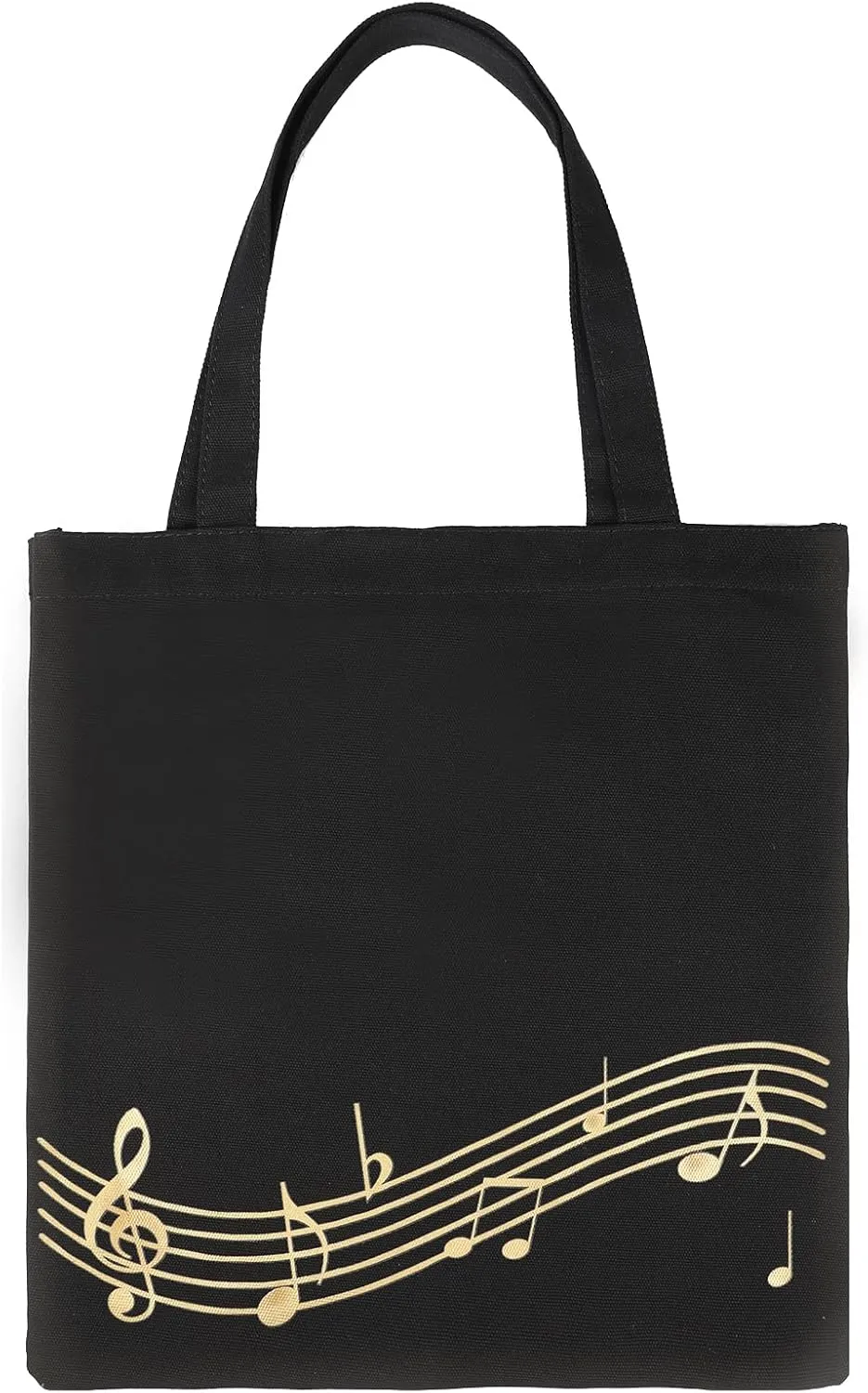 Music Notes Tote Bag, Canvas Handbag for Class, Reusable Shopping Bags, Music Gifts for Women