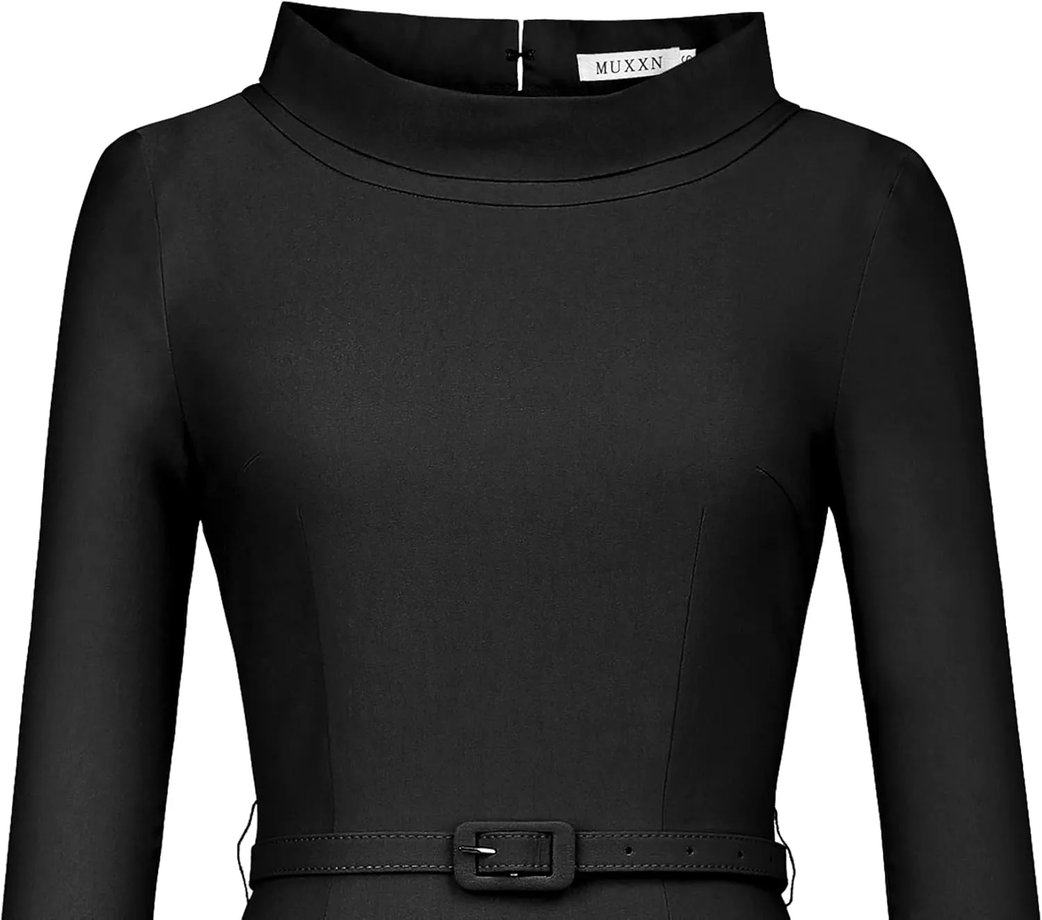 MUXXN Women's 1950s Vintage 3/4 Sleeve Elegant Collar Cocktail Evening Dress