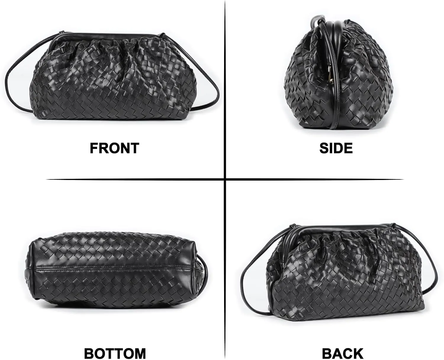 NAARIIAN Woven Crossbody Bags for Women Evening Clutch Hobo Cloud Purse Designer Handbags for Ladies