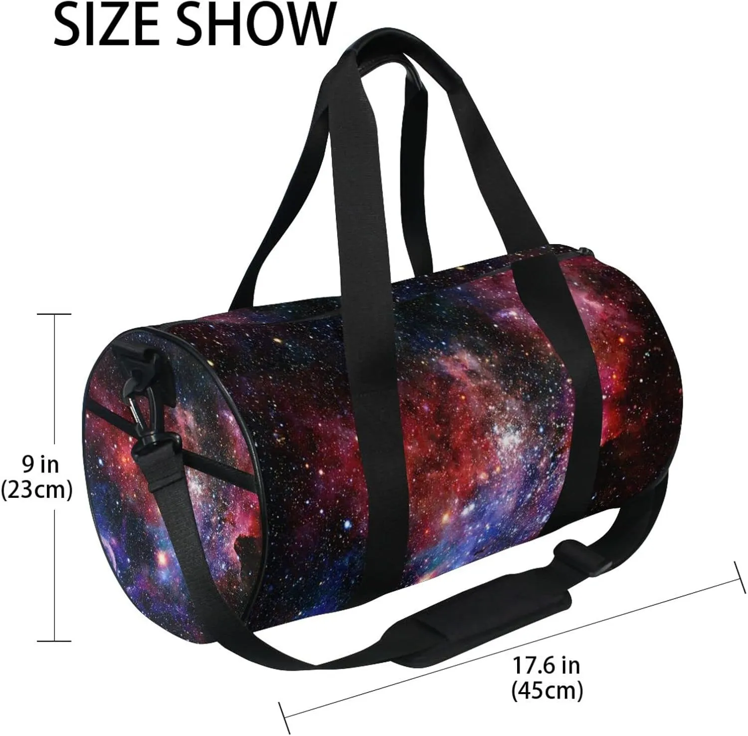 Nebula and Galaxies in Deep Space Duffel Bag Sports Gym Bags for Men and Women