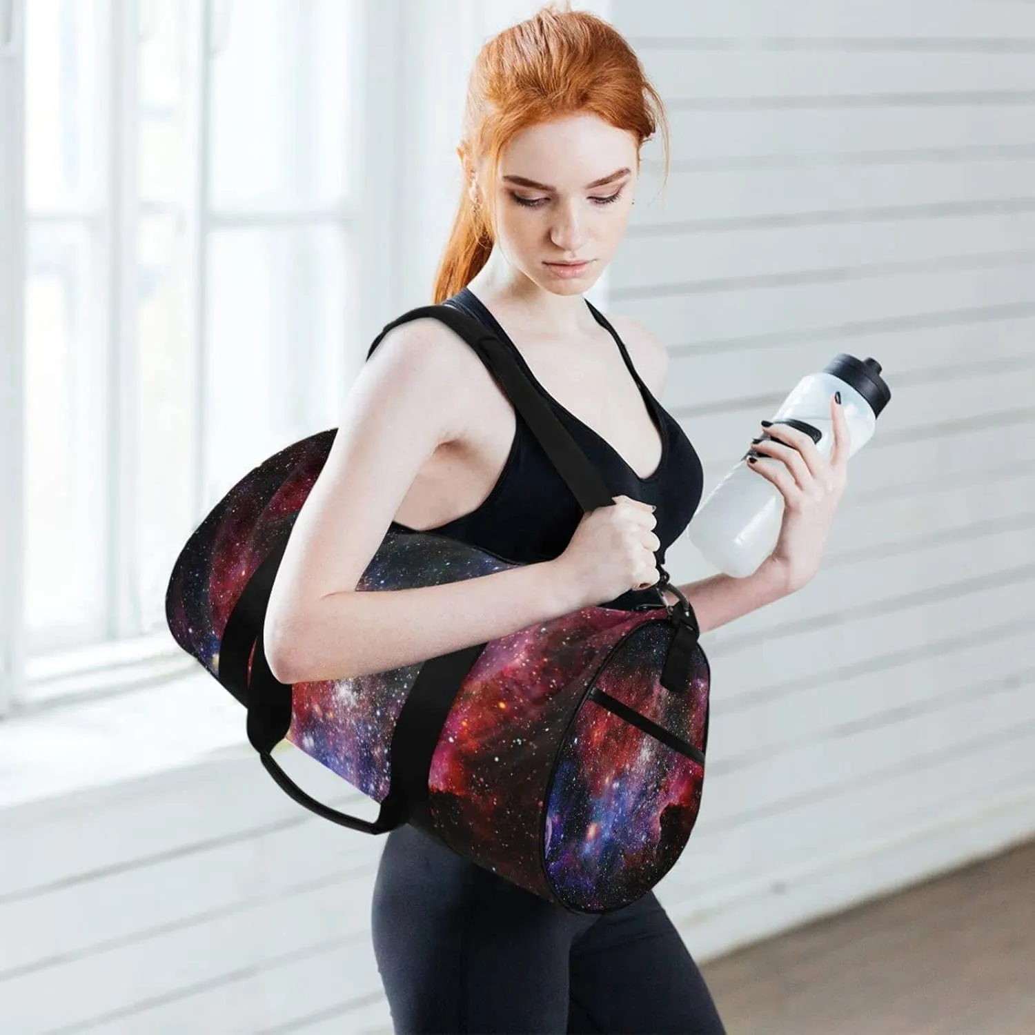 Nebula and Galaxies in Deep Space Duffel Bag Sports Gym Bags for Men and Women
