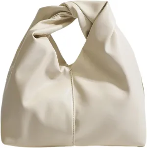 NELSBREXWomen's Leather Pleated Cloud Handbag Fashion Knotted Dumpling Type Hobo Clutch Bag for Party, Shopping