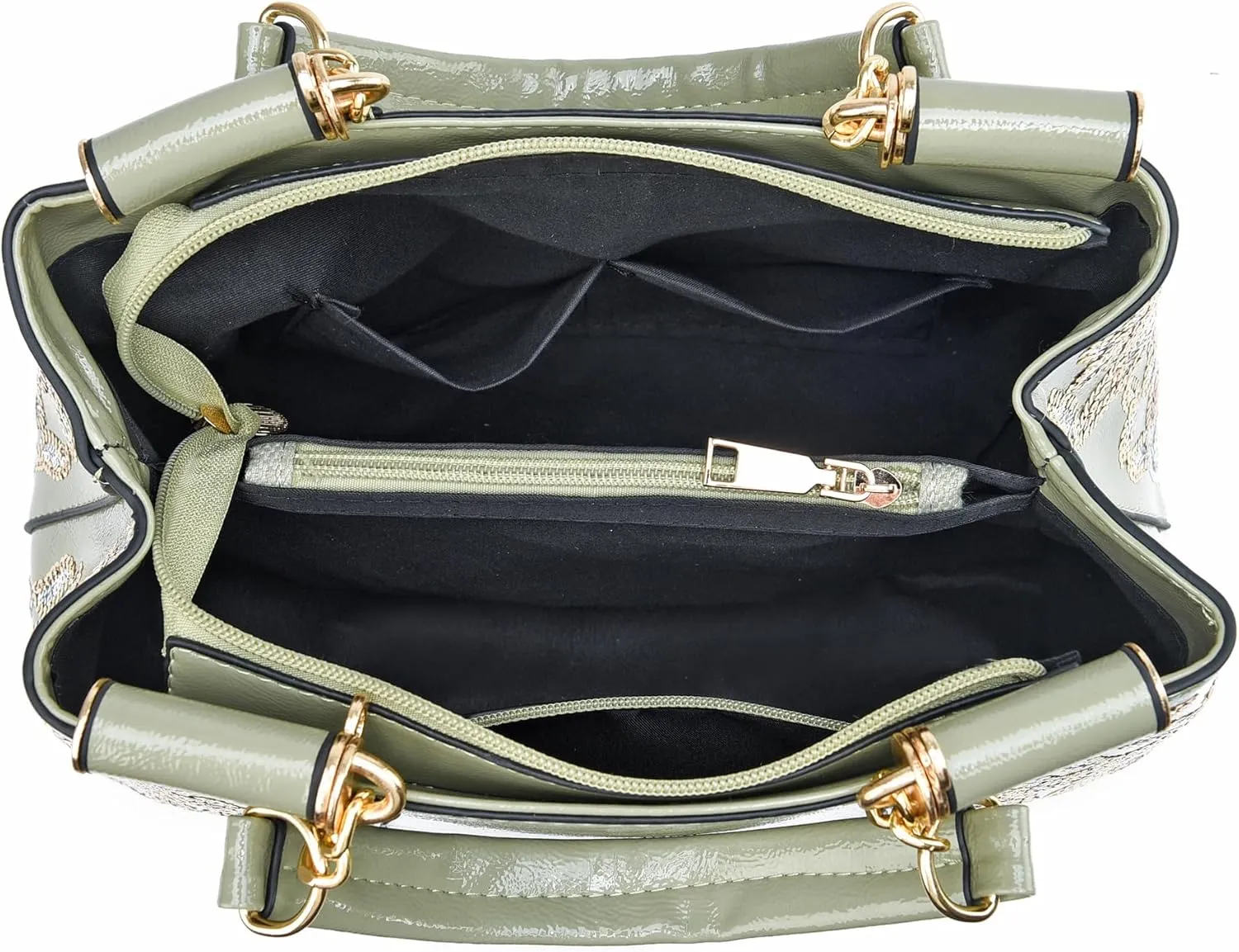 Nevenka Handbags For Women Patent Leather Designer Purse Suitable for Shopping Party Daily Use