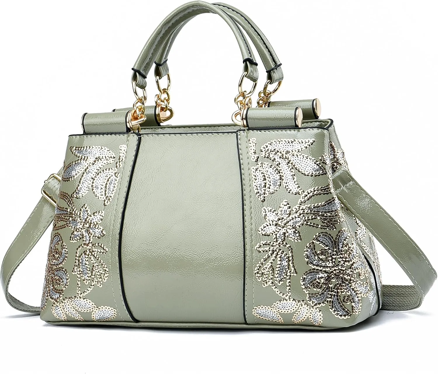 Nevenka Handbags For Women Patent Leather Designer Purse Suitable for Shopping Party Daily Use