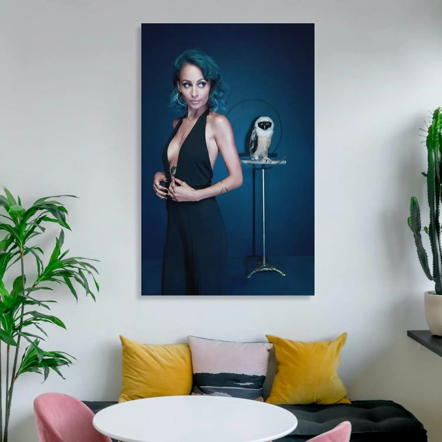 Nicole Richie Model Actress And Owl Posters Poster Decorative Painting Canvas Wall Art Living Room Posters Bedroom Painting 16x24inch(40x60cm)