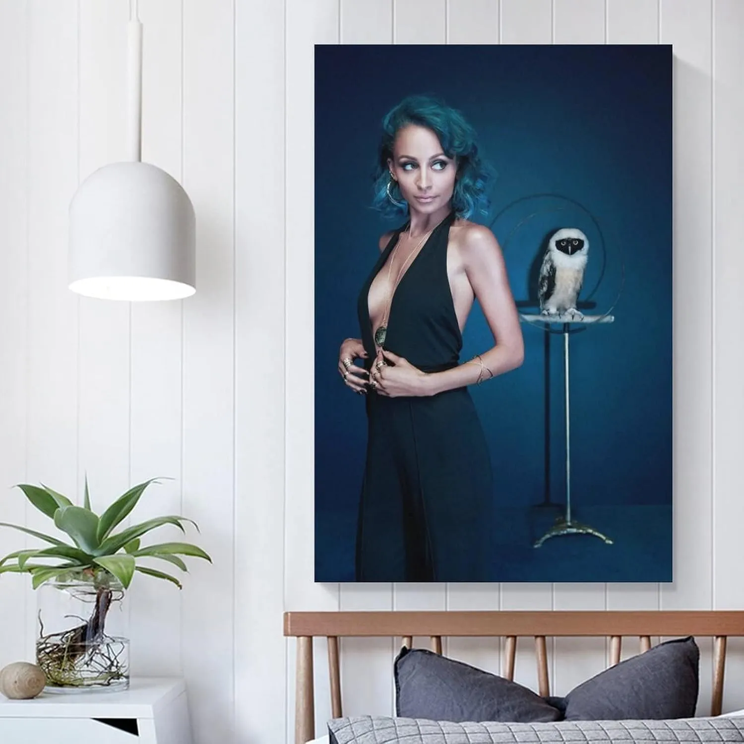 Nicole Richie Model Actress And Owl Posters Poster Decorative Painting Canvas Wall Art Living Room Posters Bedroom Painting 16x24inch(40x60cm)
