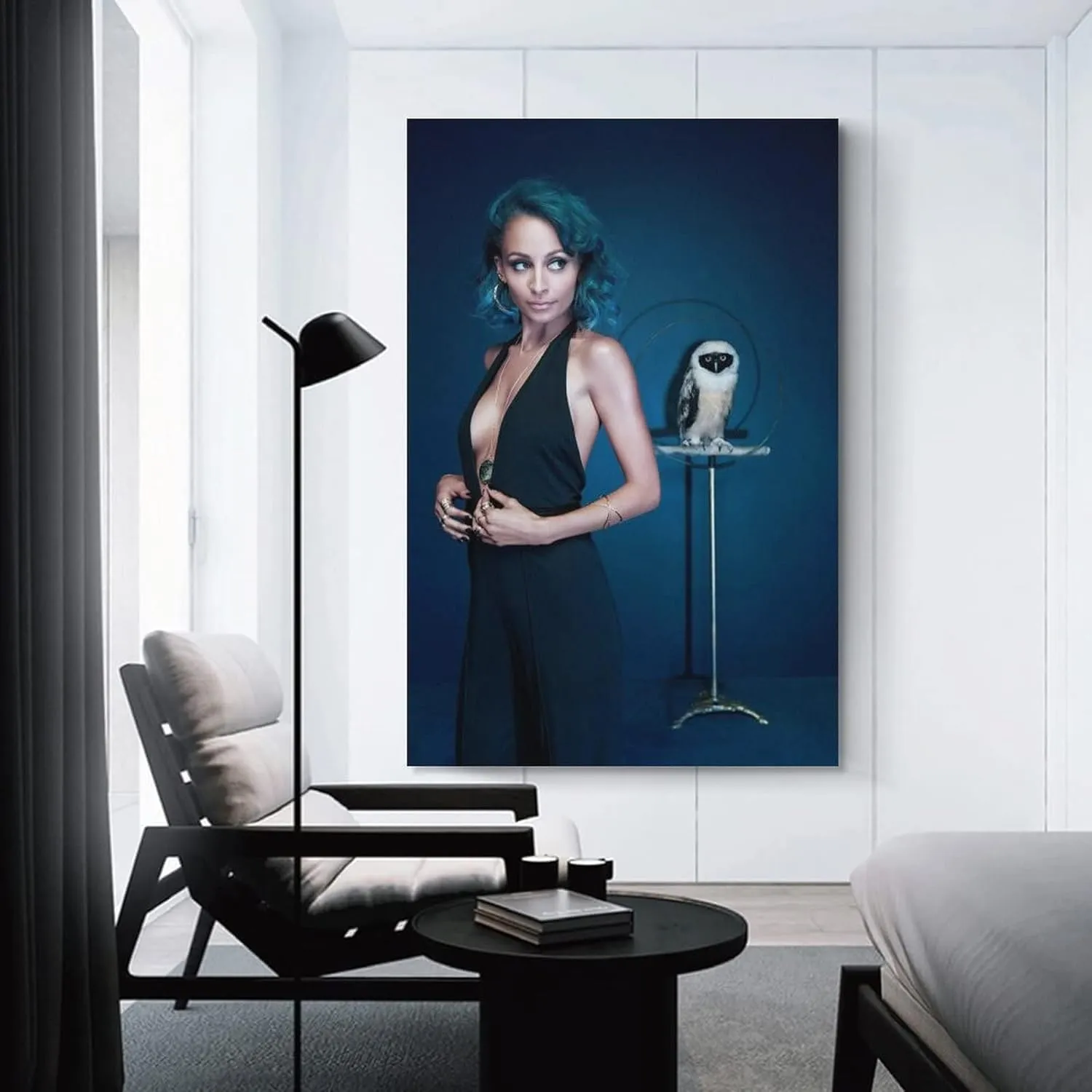 Nicole Richie Model Actress And Owl Posters Poster Decorative Painting Canvas Wall Art Living Room Posters Bedroom Painting 16x24inch(40x60cm)