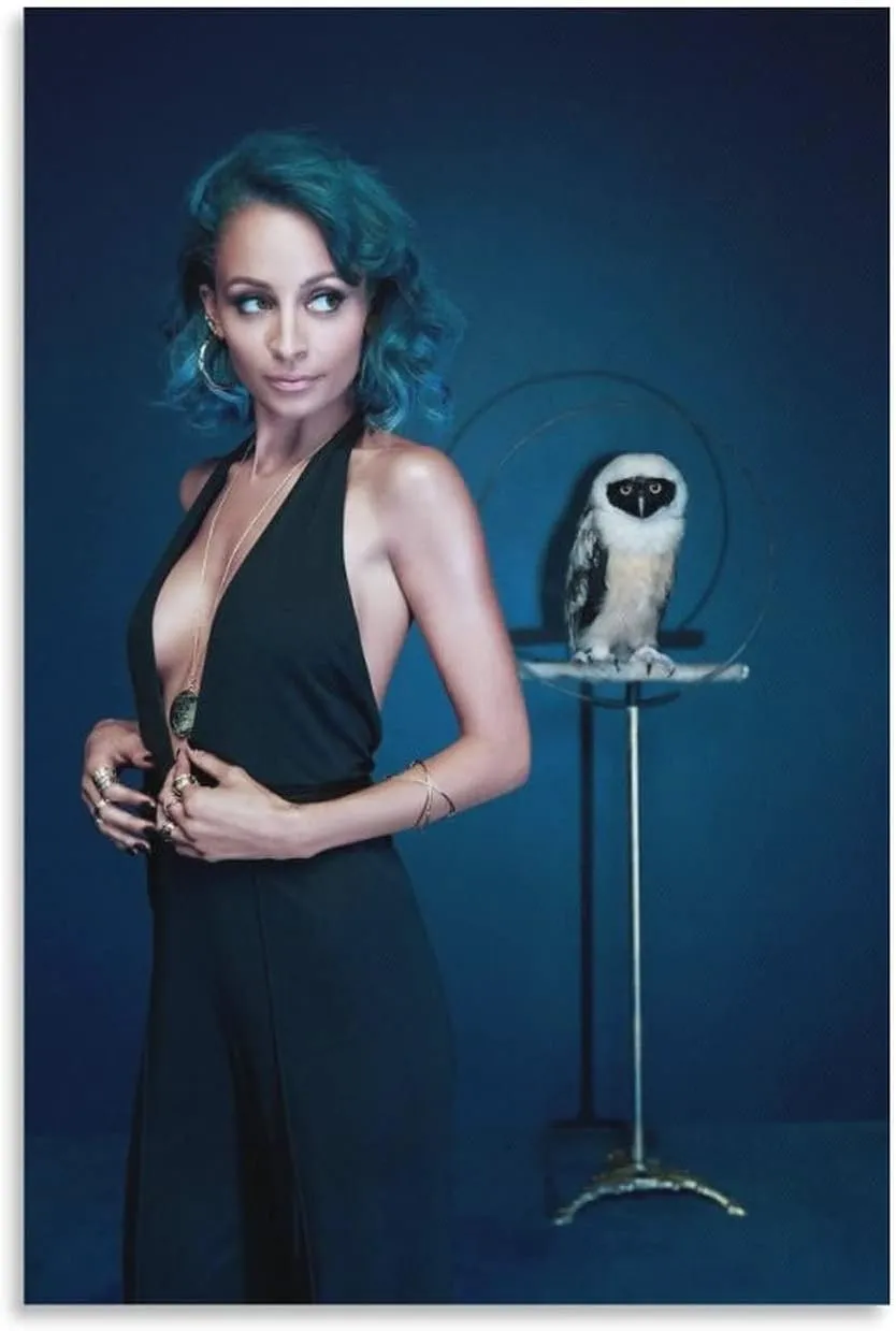 Nicole Richie Model Actress And Owl Posters Poster Decorative Painting Canvas Wall Art Living Room Posters Bedroom Painting 16x24inch(40x60cm)