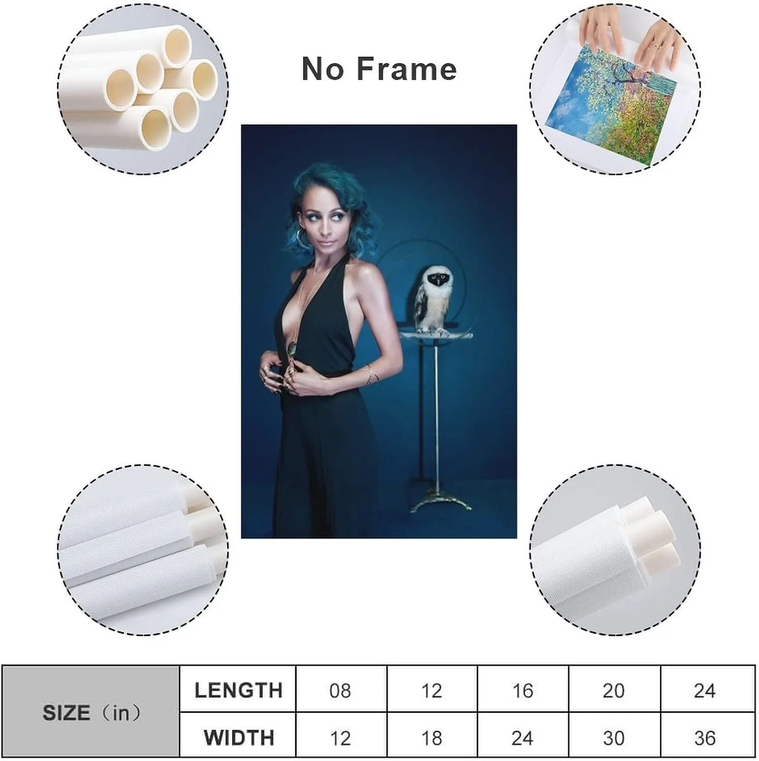 Nicole Richie Model Actress And Owl Posters Poster Decorative Painting Canvas Wall Art Living Room Posters Bedroom Painting 16x24inch(40x60cm)